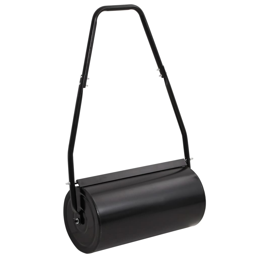 vidaXL Garden Lawn Roller with Aerator Clamps Black 11.1 gal Iron and Steel