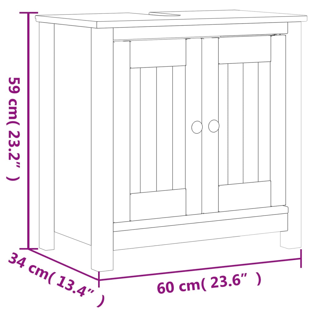 vidaXL 4 Piece Bathroom Furniture Set BERG White Solid Wood Pine