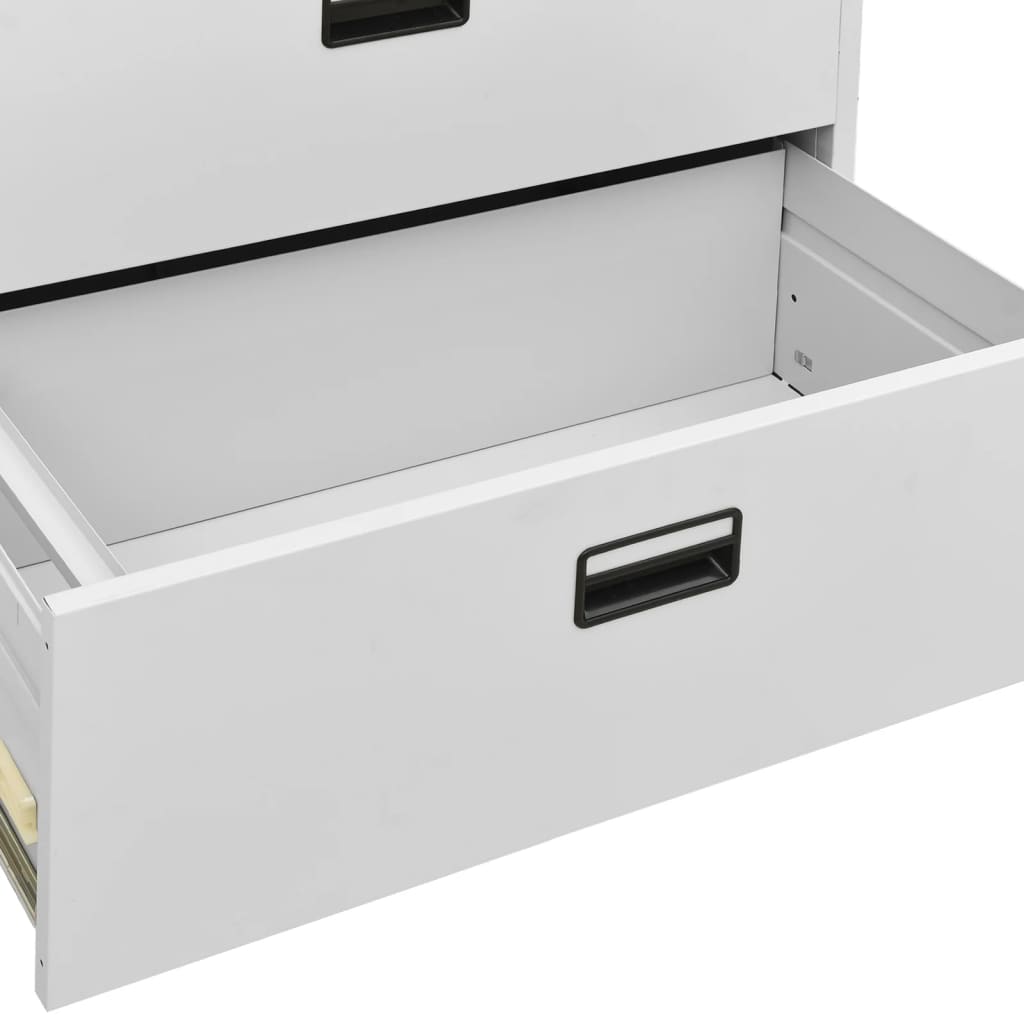 vidaXL Filing Cabinet Light Gray 35.4"x18.1"x28.5" Steel