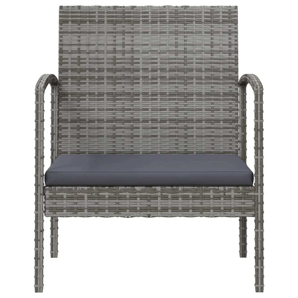 vidaXL 16 Piece Patio Lounge Set with Cushions Poly Rattan Gray