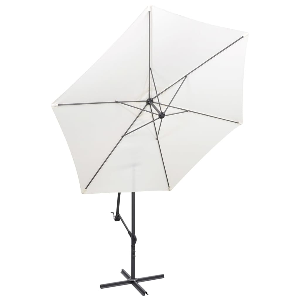 vidaXL Cantilever Garden Parasol 118.1" Sand White