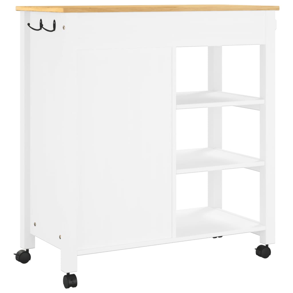 vidaXL Kitchen Trolley MONZA 33.1"x15.7"x35.4" Solid Wood Pine