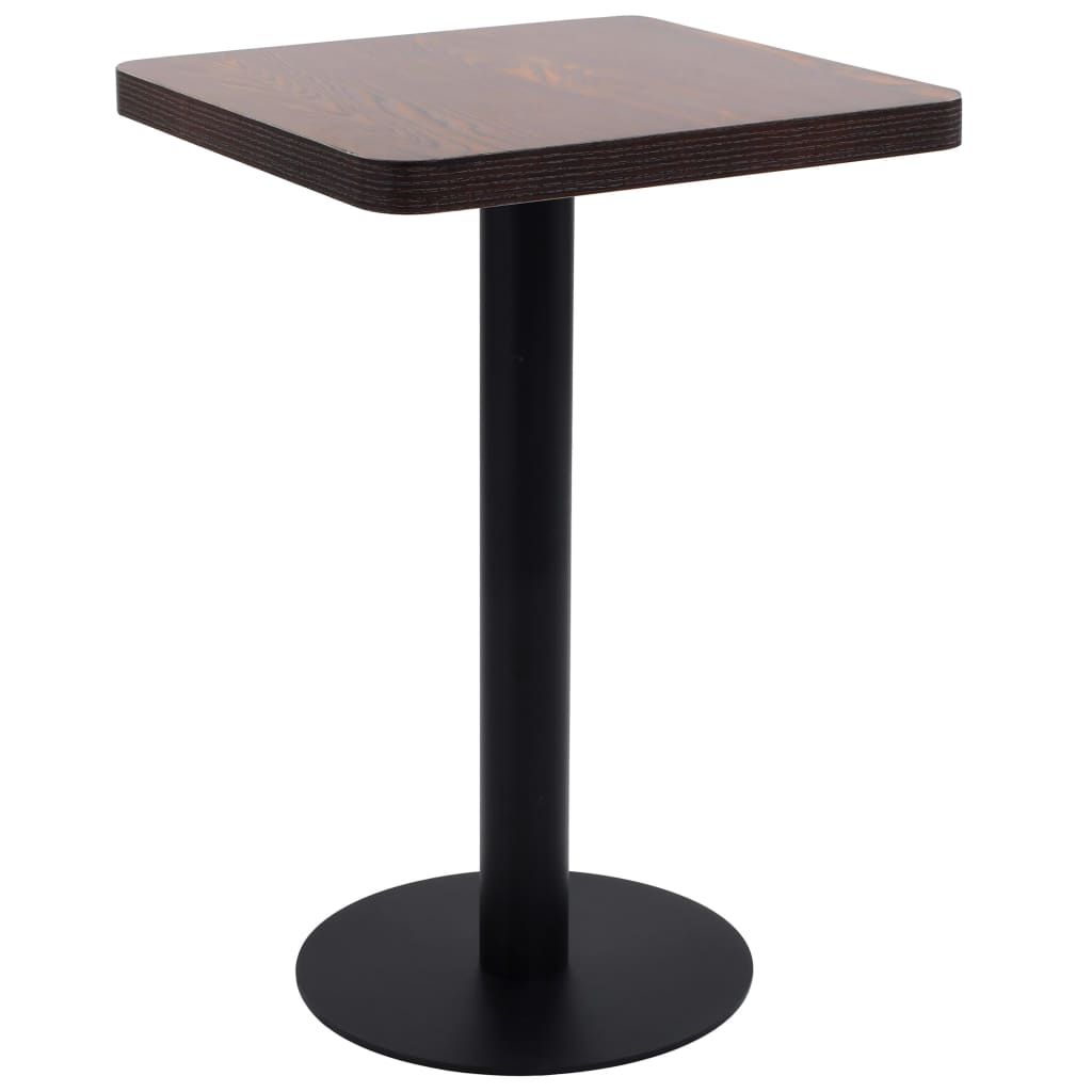 vidaXL Bistro Table Dark Brown 19.7"x19.7" MDF