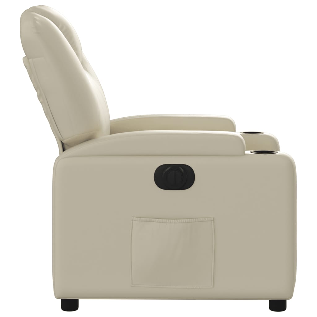 vidaXL Electric Recliner Chair Cream Faux Leather