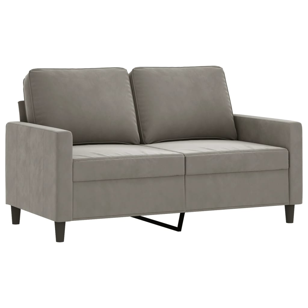 vidaXL 2-Seater Sofa Light Gray 47.2" Velvet