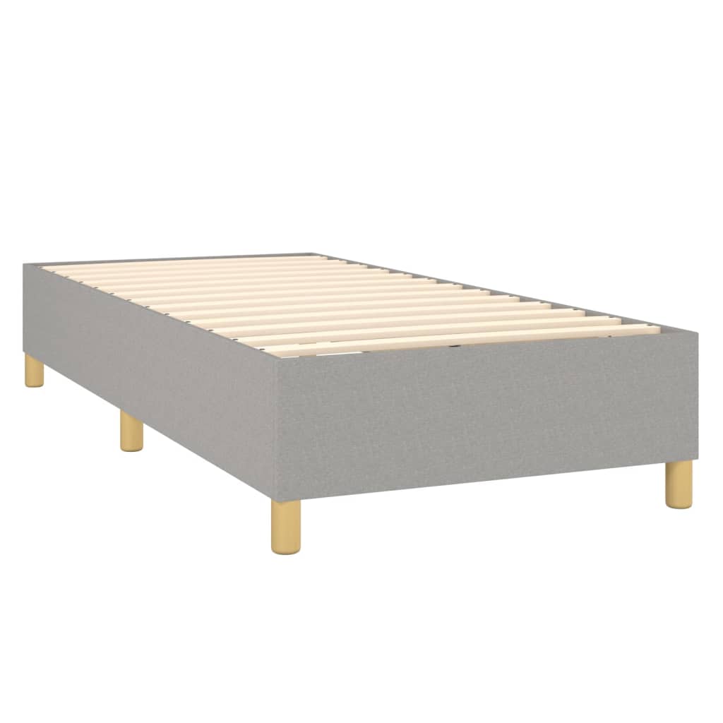 vidaXL Box Spring Bed with Mattress Light Gray Twin Fabric