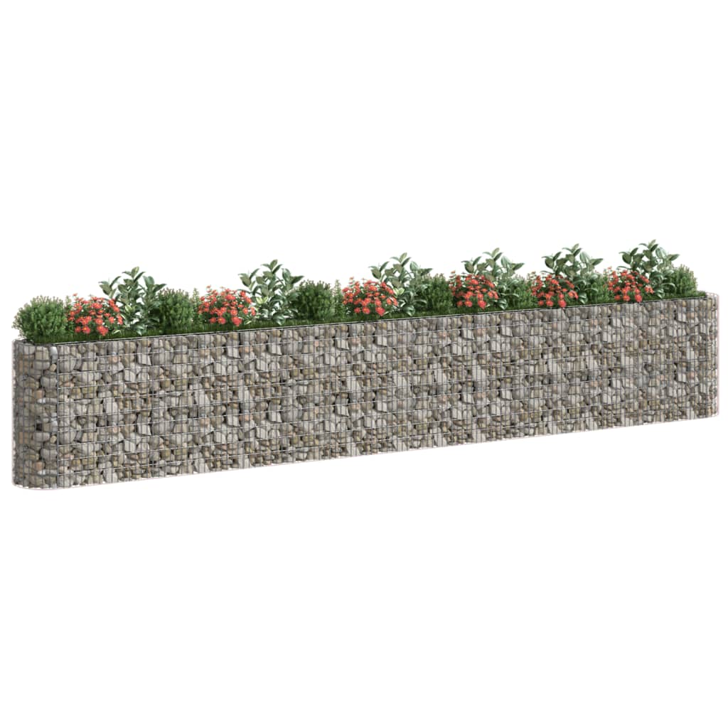 vidaXL Gabion Raised Bed Galvanized Iron 240.2"x19.7"x39.4"