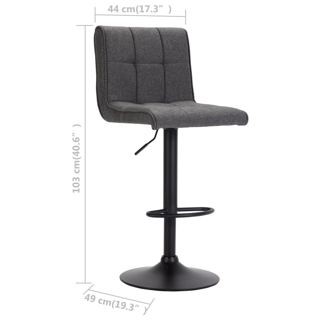 vidaXL Bar Stool Dark Gray Fabric