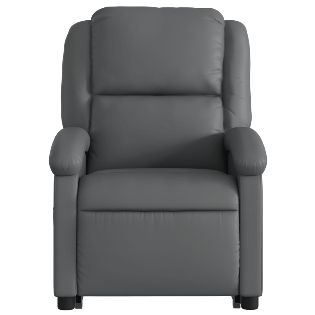 vidaXL Stand up Recliner Chair Gray Faux Leather