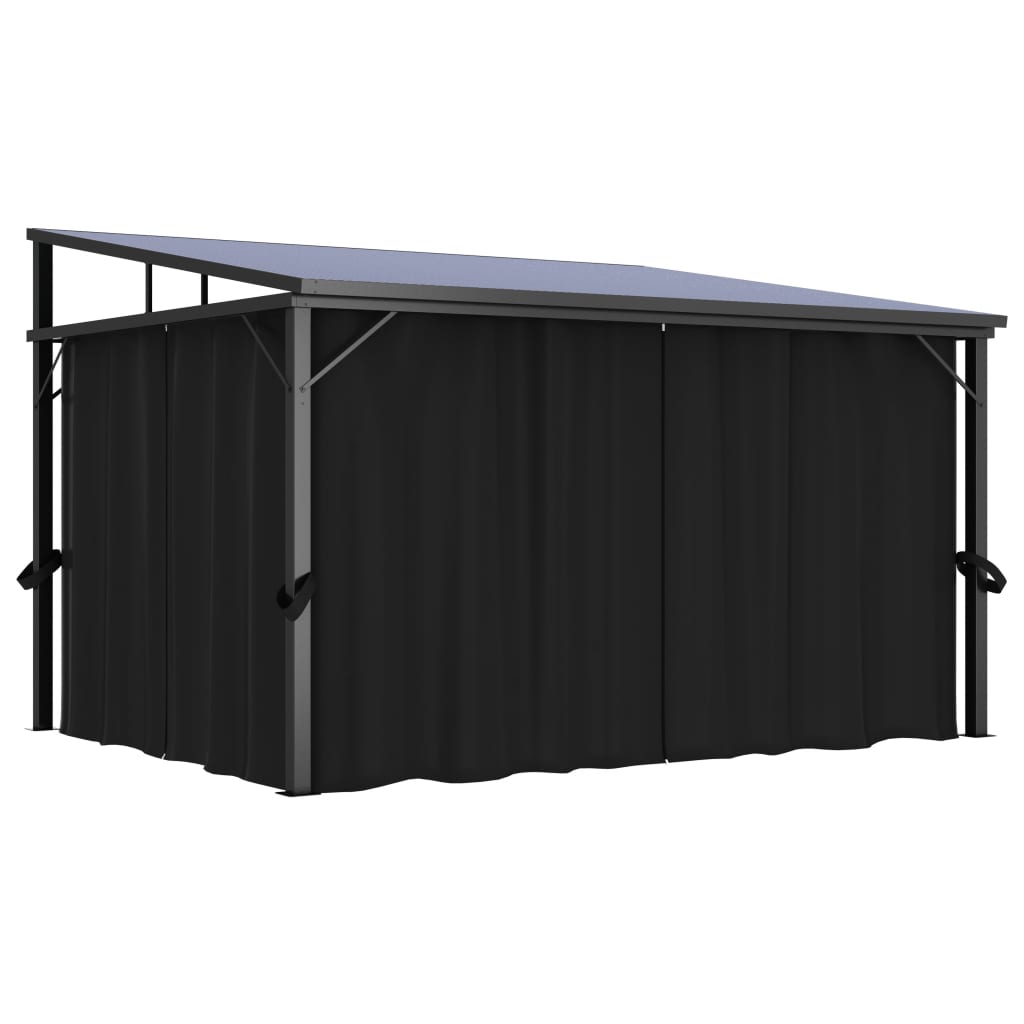 vidaXL Gazebo with Curtain 13.3'x9.6'x8' Anthracite