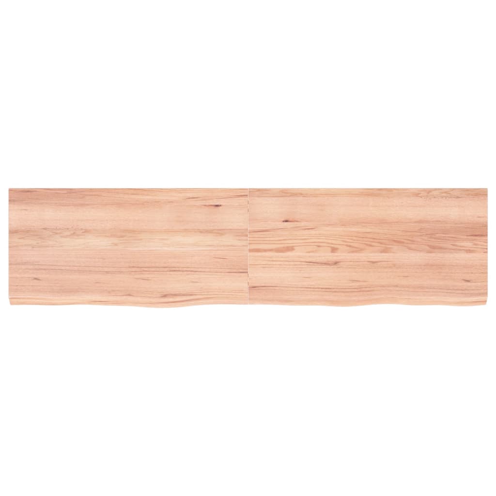 vidaXL Wall Shelf Light Brown 63"x15.7"x(0.8"-1.6") Treated Solid Wood Oak