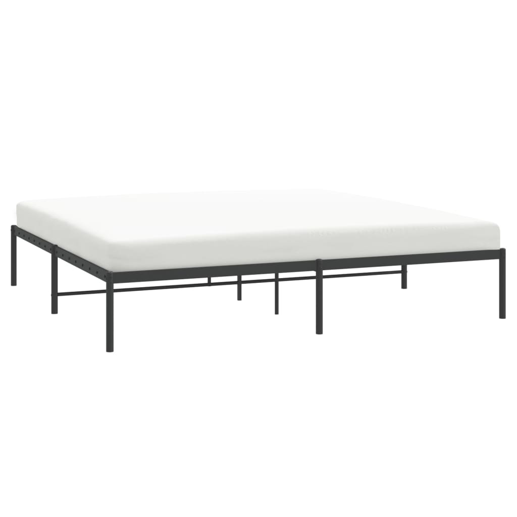 vidaXL Metal Bed Frame without Mattress Black 72"x83.9"