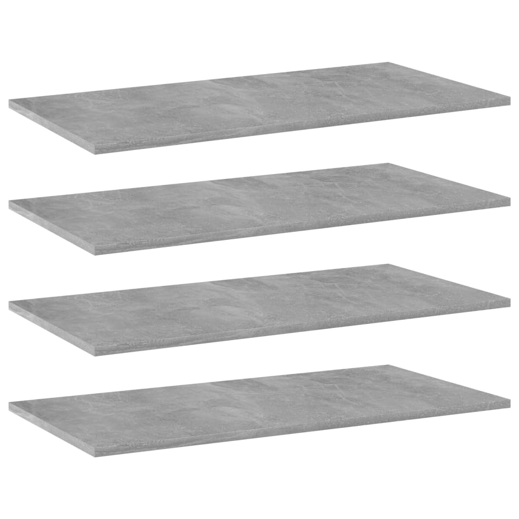 vidaXL Bookshelf Boards 4 pcs Concrete Gray 31.5"x15.7"x0.6" Engineered Wood