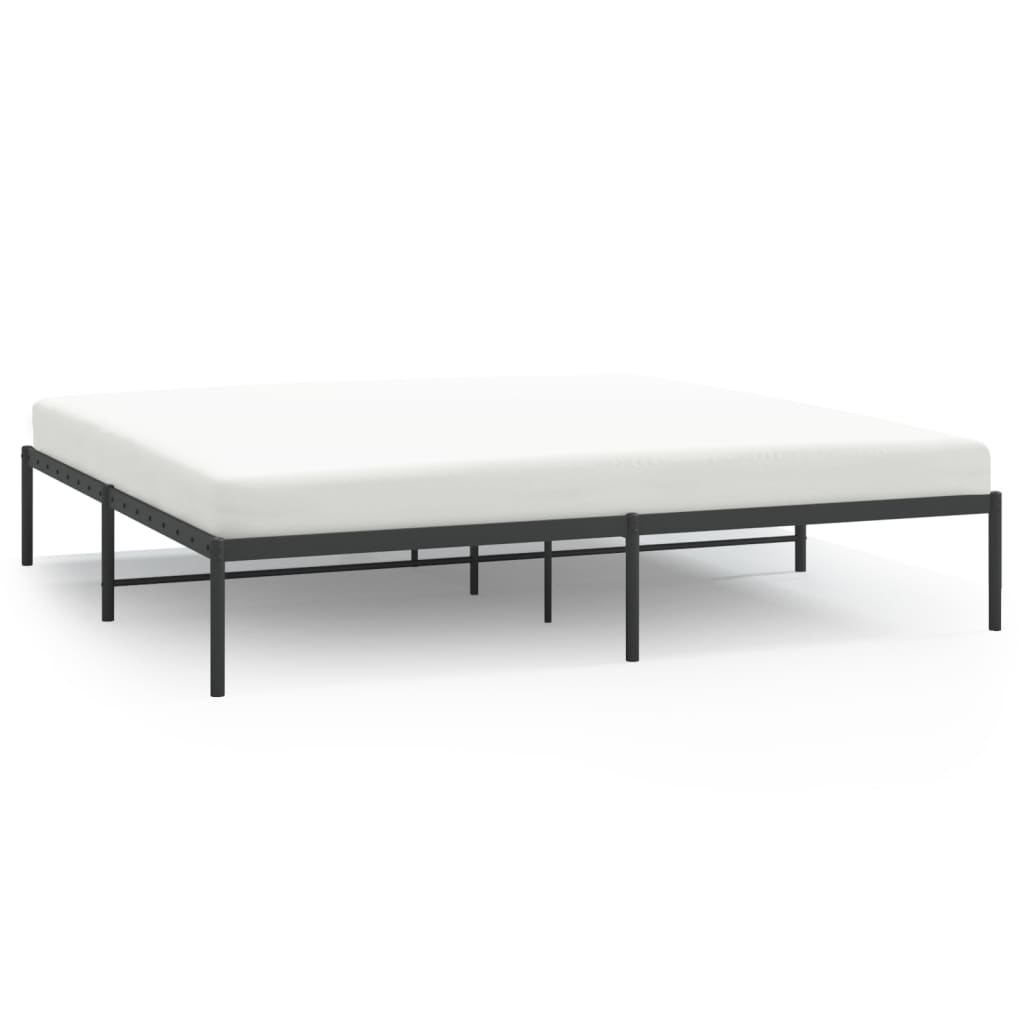 vidaXL Metal Bed Frame without Mattress Black 76"x79.9"