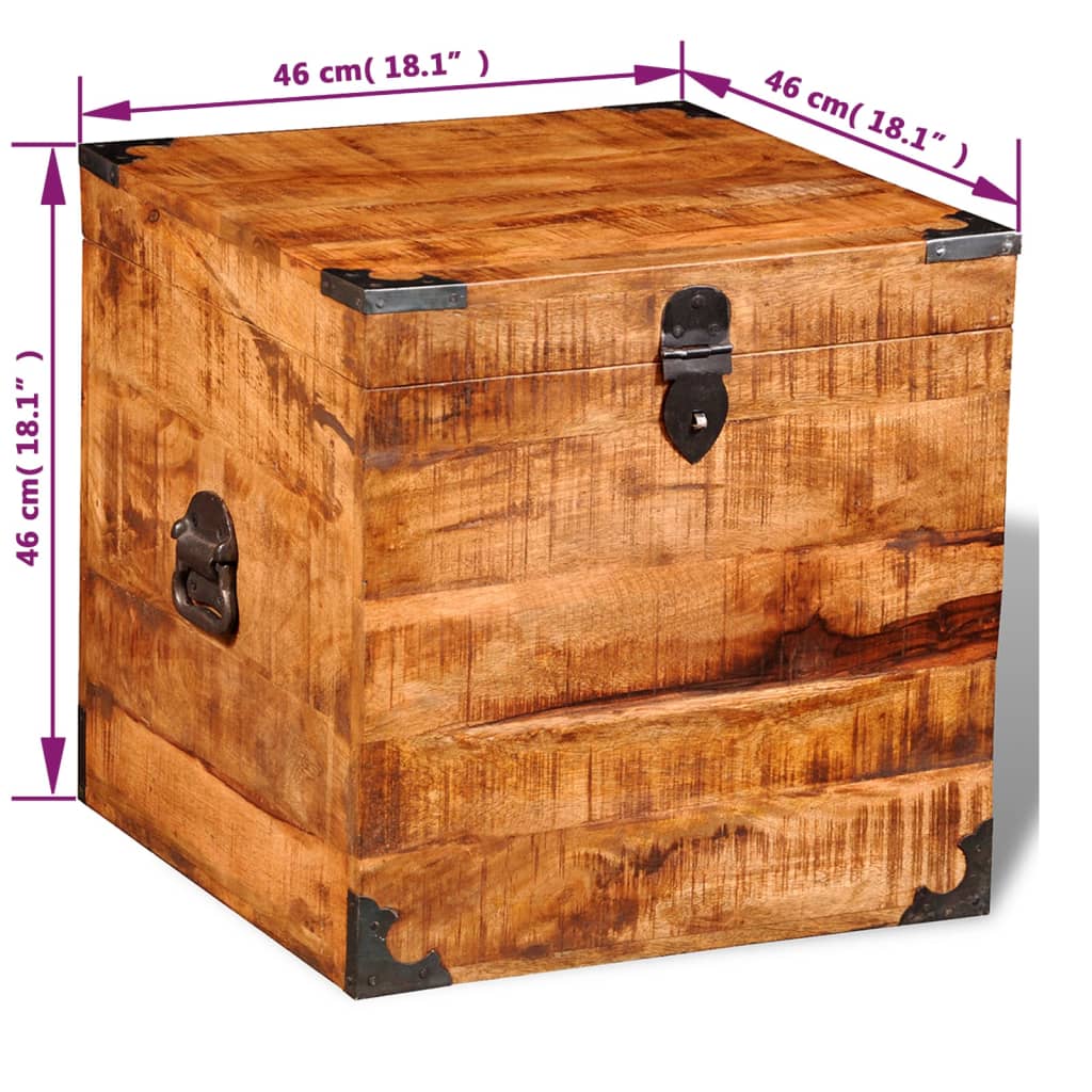 vidaXL Storage Chest Cubic Rough Mango Wood