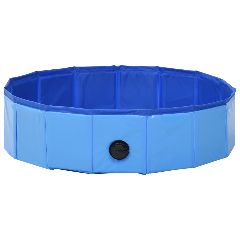 vidaXL Foldable Dog Swimming Pool Blue 31.5"x7.9" PVC