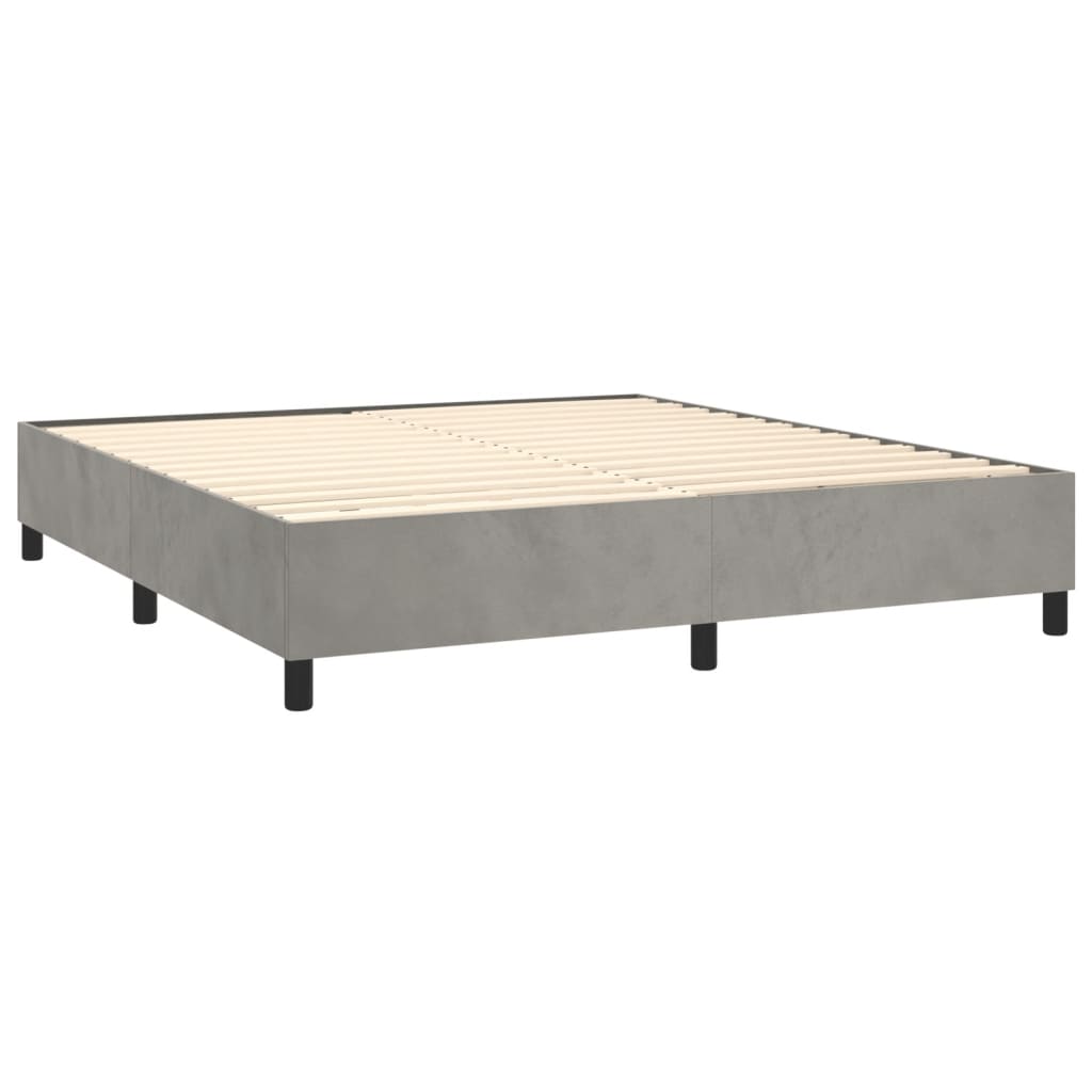 vidaXL Bed Frame Light Gray 72"x83.9" California King Velvet