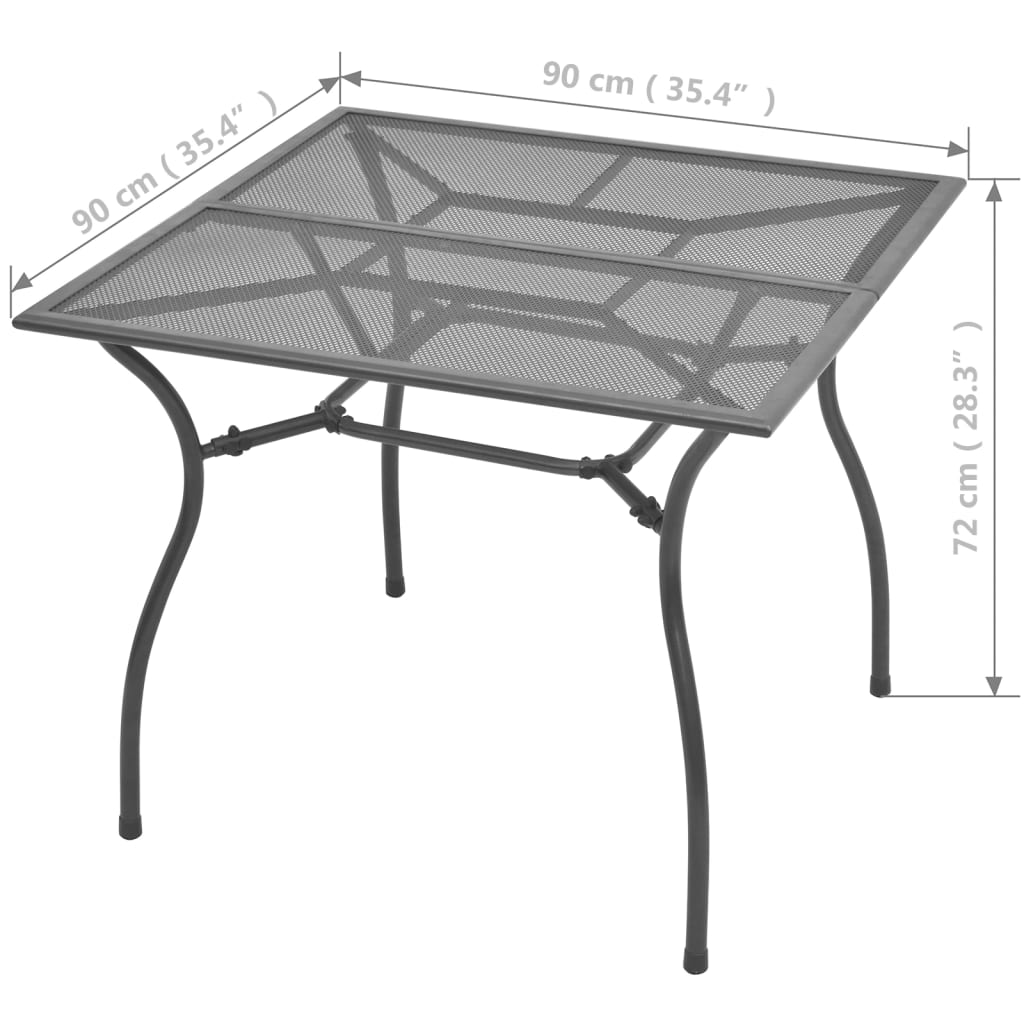 vidaXL 3 Piece Patio Dining Set Steel Anthracite