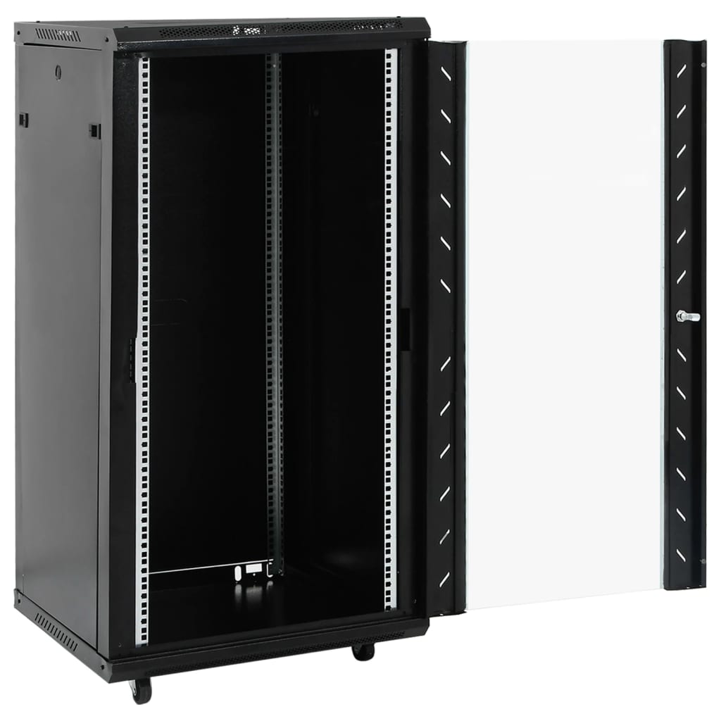 vidaXL 22U Network Cabinet 19" IP20 Black 23.6"x23.6"x47.2"