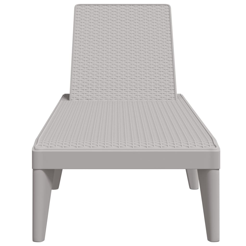 vidaXL Sun Lounger Gray 73.2"x23.6"x11.4" PP