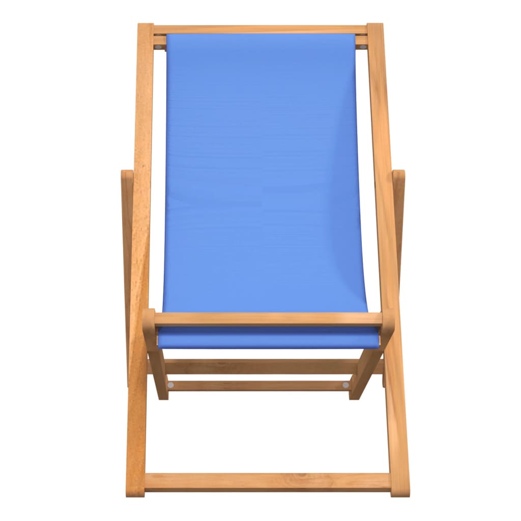 vidaXL Deck Chair Teak 22.1"x41.3"x37.8" Blue