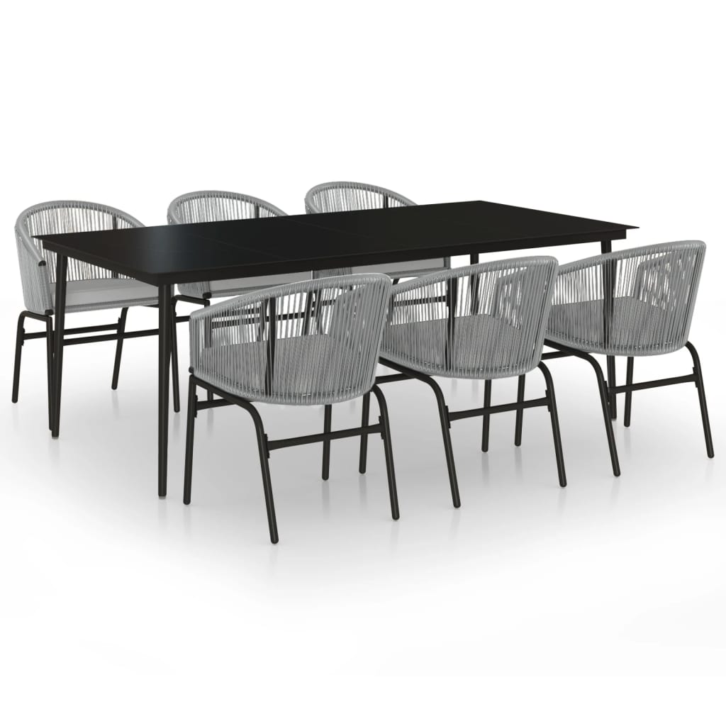 vidaXL 7 Piece Patio Dining Set Gray