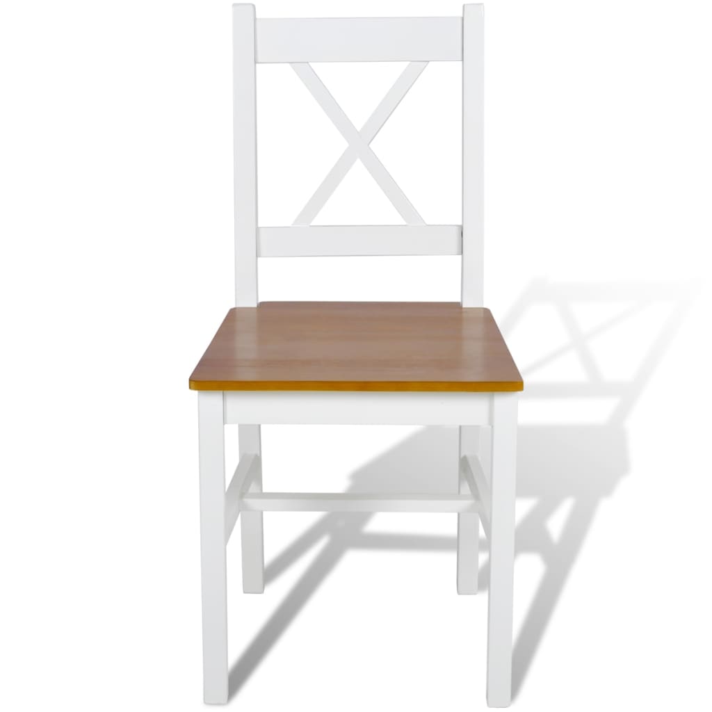 vidaXL Dining Chairs 6 pcs White Pinewood