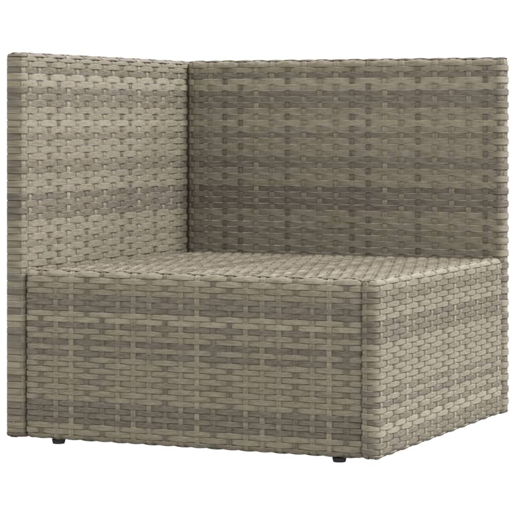 vidaXL 5 Piece Patio Lounge Set with Cushions Gray Poly Rattan