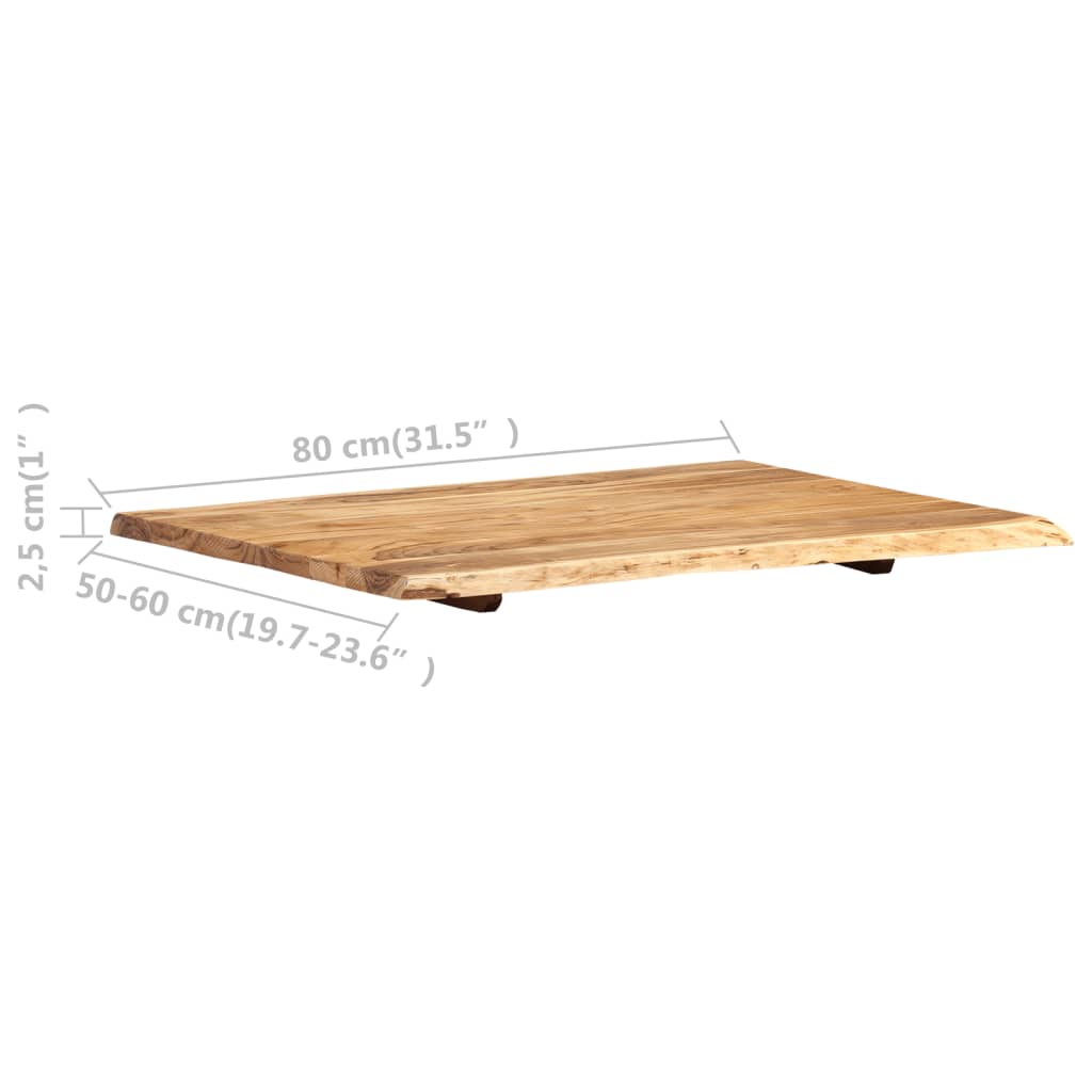 vidaXL Table Top Solid Acacia Wood 31.5"x(19.7"-23.6")x1"