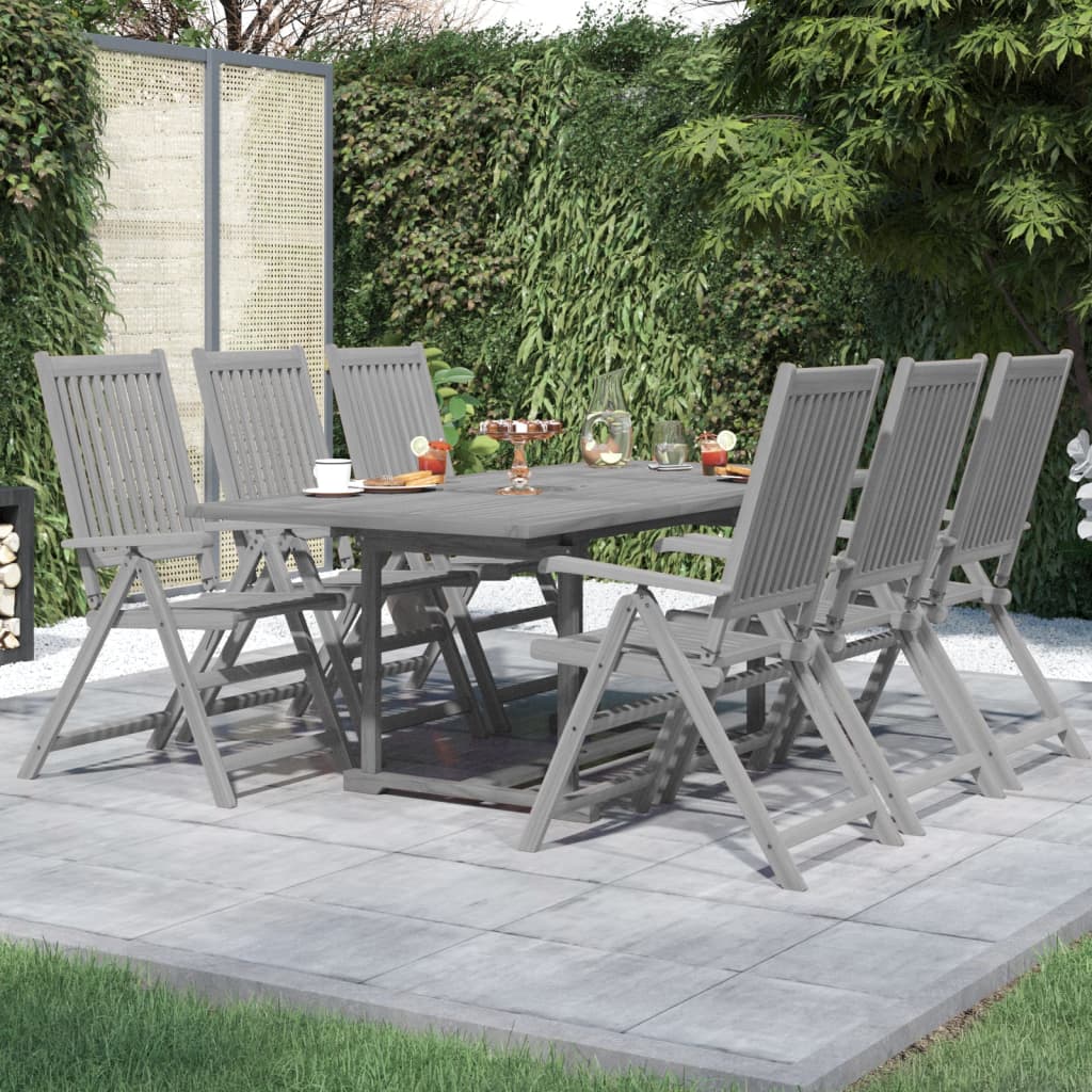 vidaXL 7 Piece Patio Dining Set Solid Wood Acacia