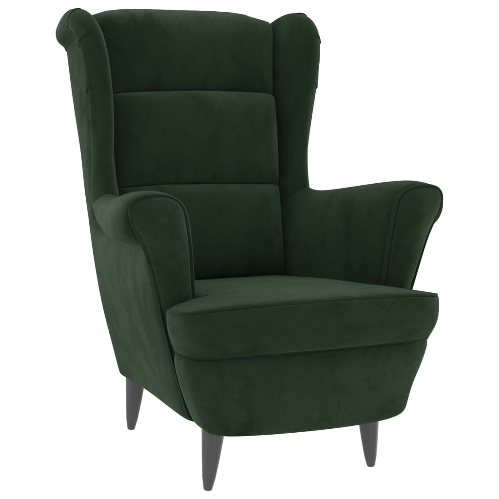 vidaXL Armchair Dark Green Velvet