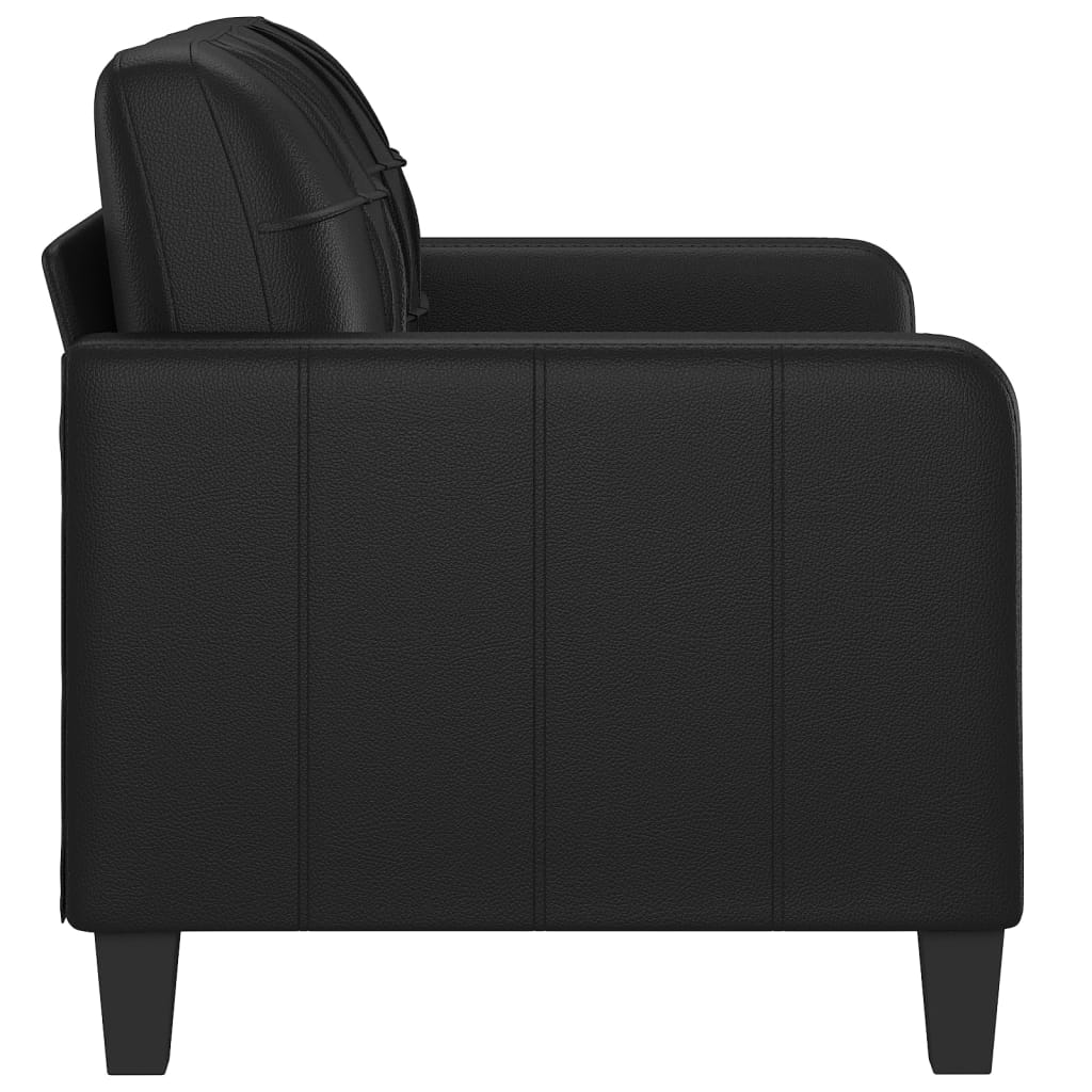 vidaXL 2-Seater Sofa Black 47.2" Faux Leather