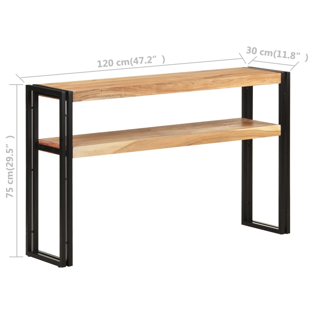 vidaXL Console Table 47.2"x11.8"x29.5" Solid Acacia Wood