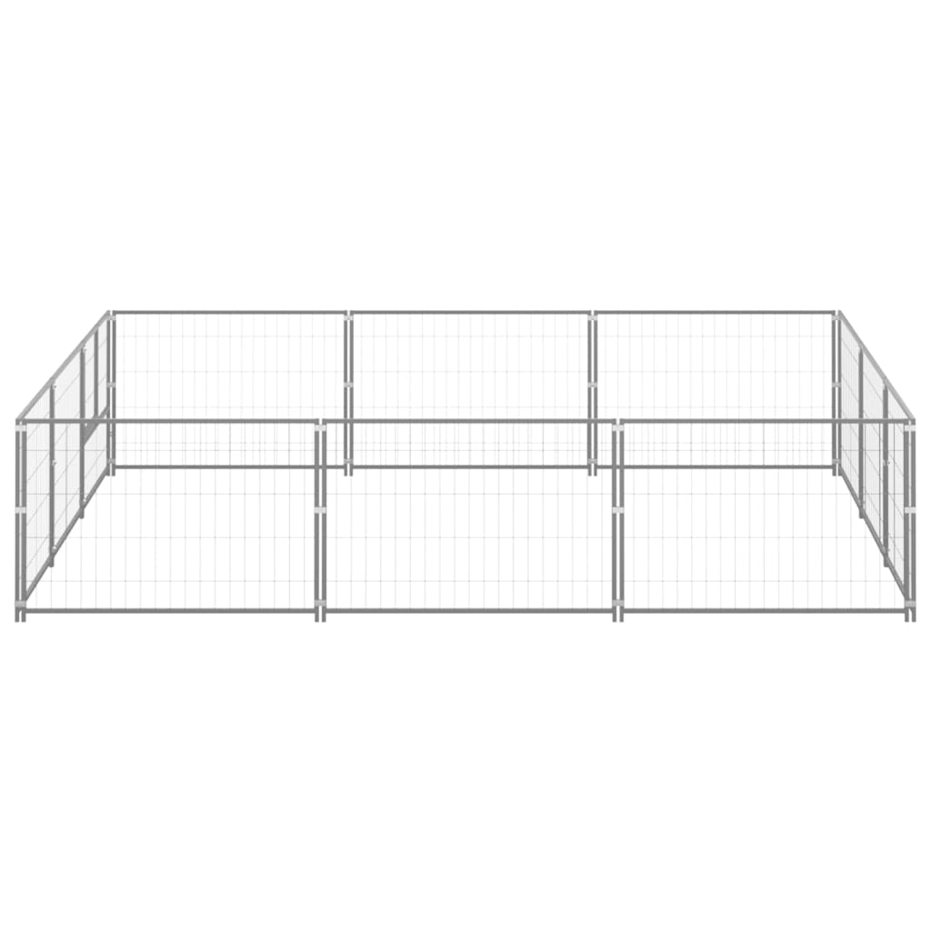 vidaXL Dog Kennel Silver 96.9 ft² Steel