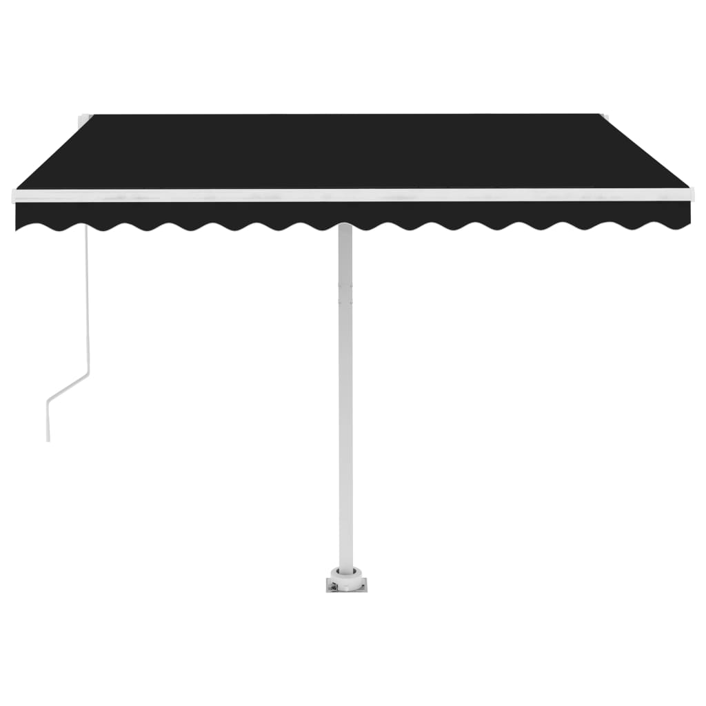 vidaXL Freestanding Manual Retractable Awning 118.1"x98.4" Anthracite