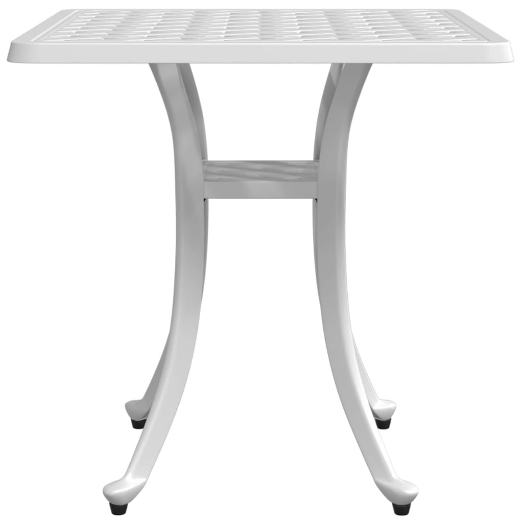 vidaXL Patio Table White 20.9"x20.9"x20.9" Cast Aluminum