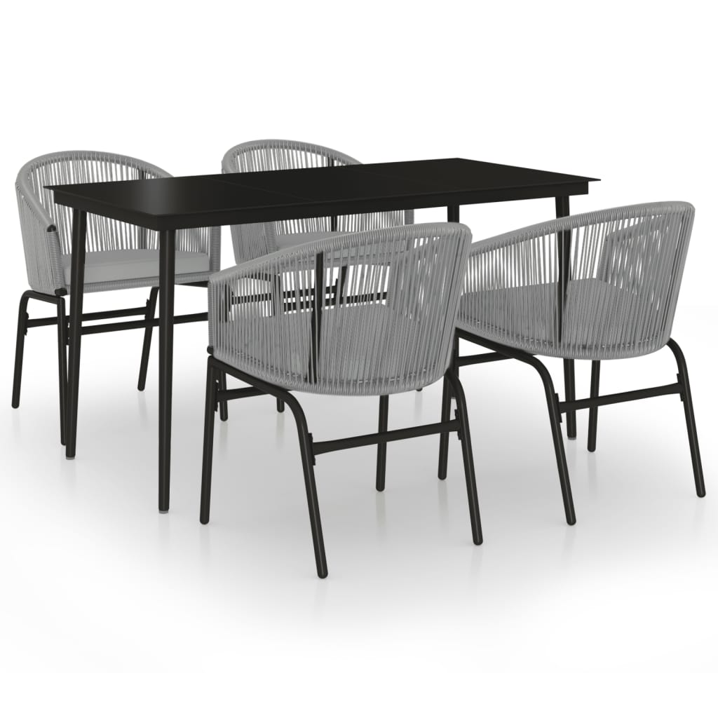 vidaXL 5 Piece Patio Dining Set Gray