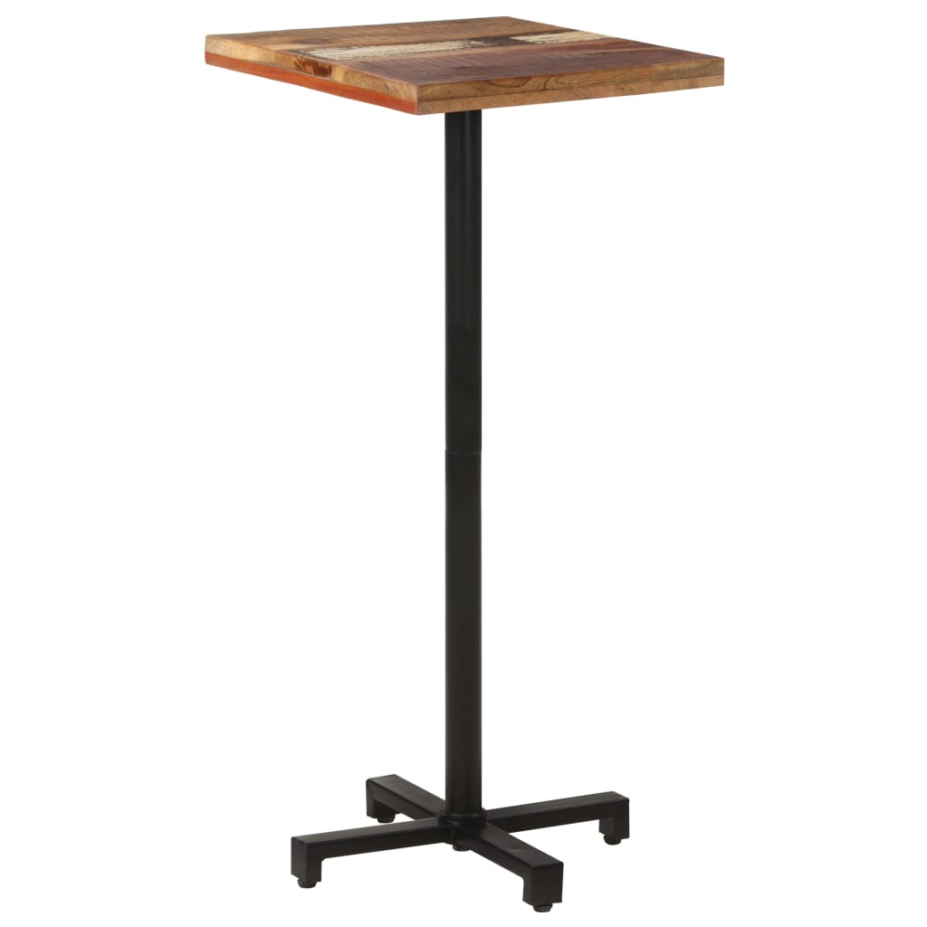 vidaXL Bistro Table Square 19.7"x19.7"x43.3" Solid Reclaimed Wood