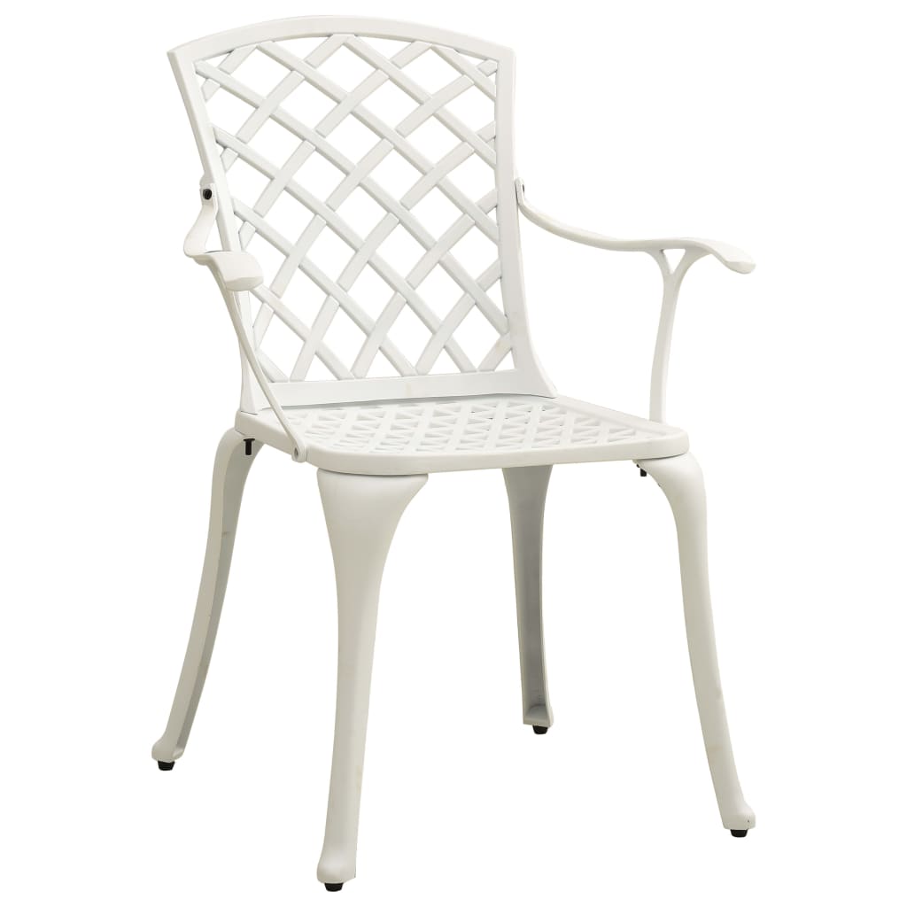 vidaXL 5 Piece Bistro Set Cast Aluminum White