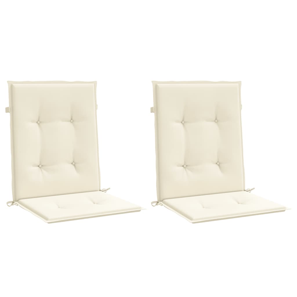 vidaXL Garden Lowback Chair Cushions 2 pcs Cream 39.4"x19.7"x1.2" Oxford Fabric