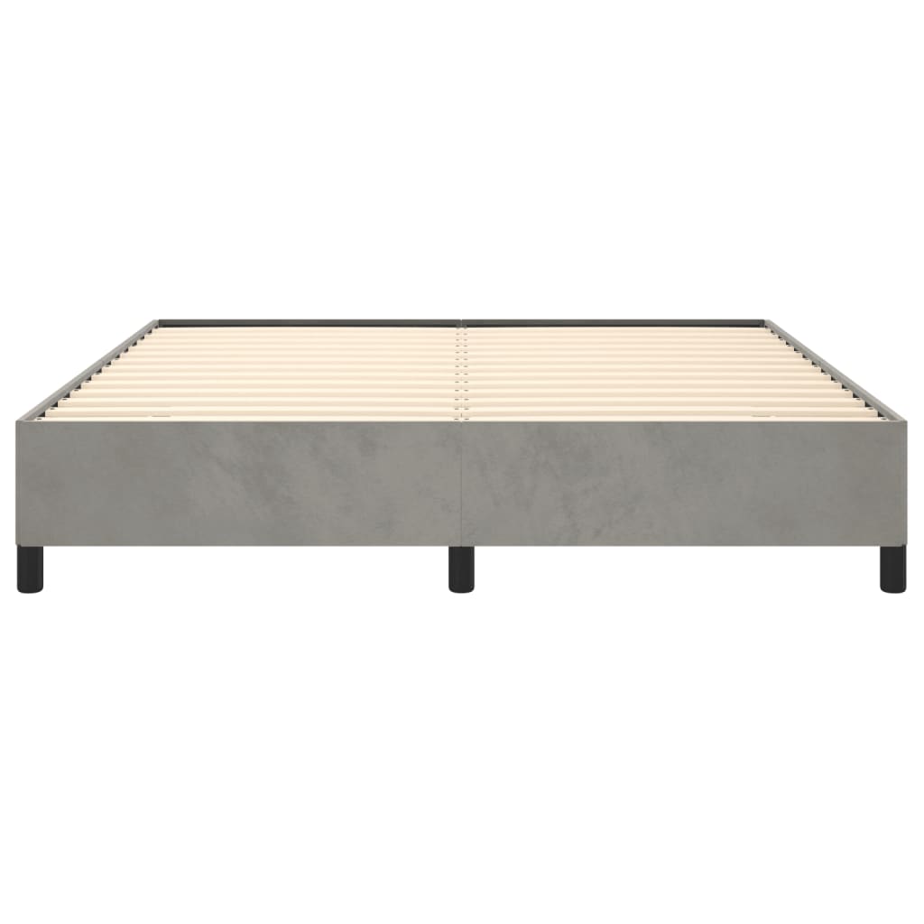 vidaXL Bed Frame Light Gray 72"x83.9" California King Velvet