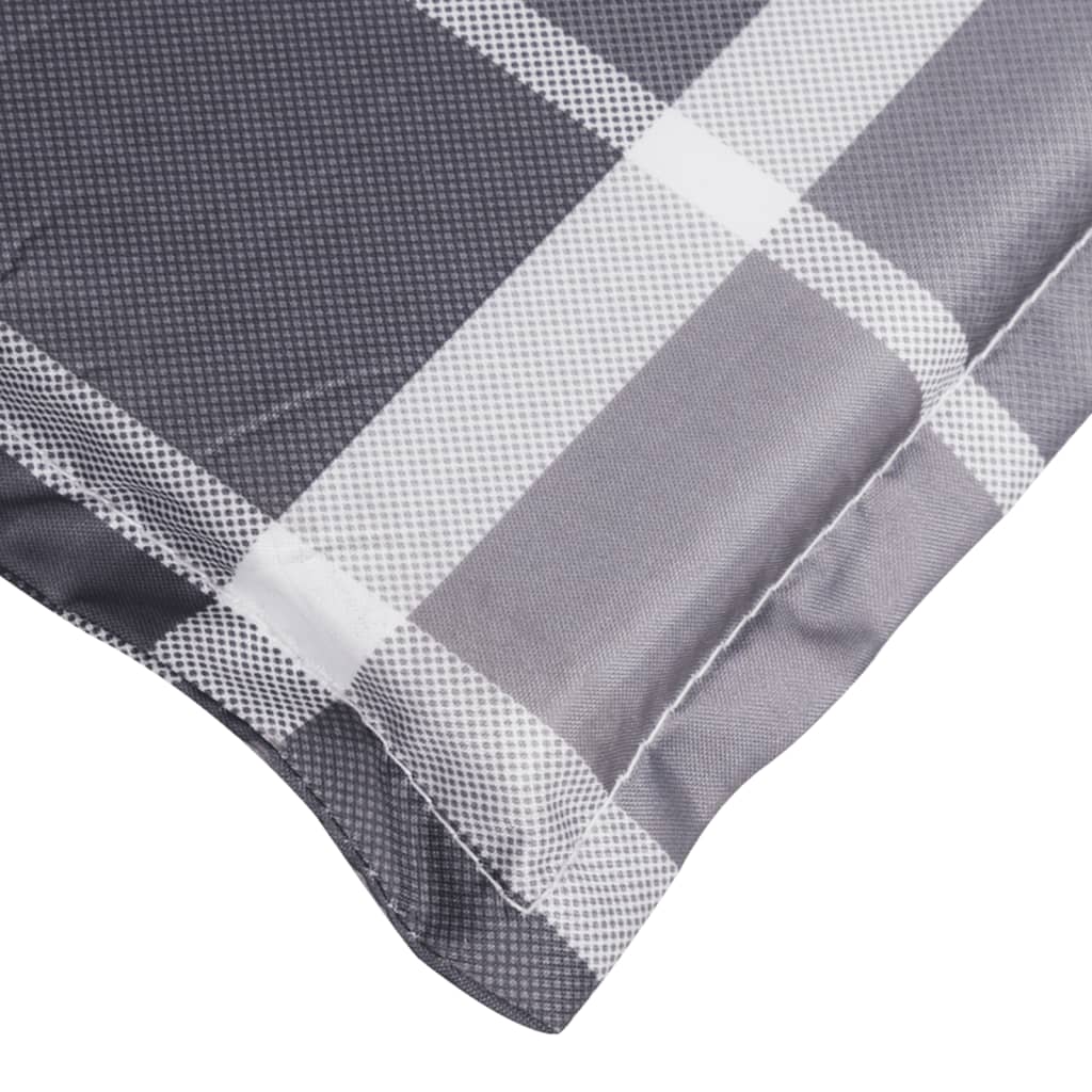 vidaXL Deck Chair Cushion Gray Check Pattern (29.5"+41.3")x19.7"x1.6"