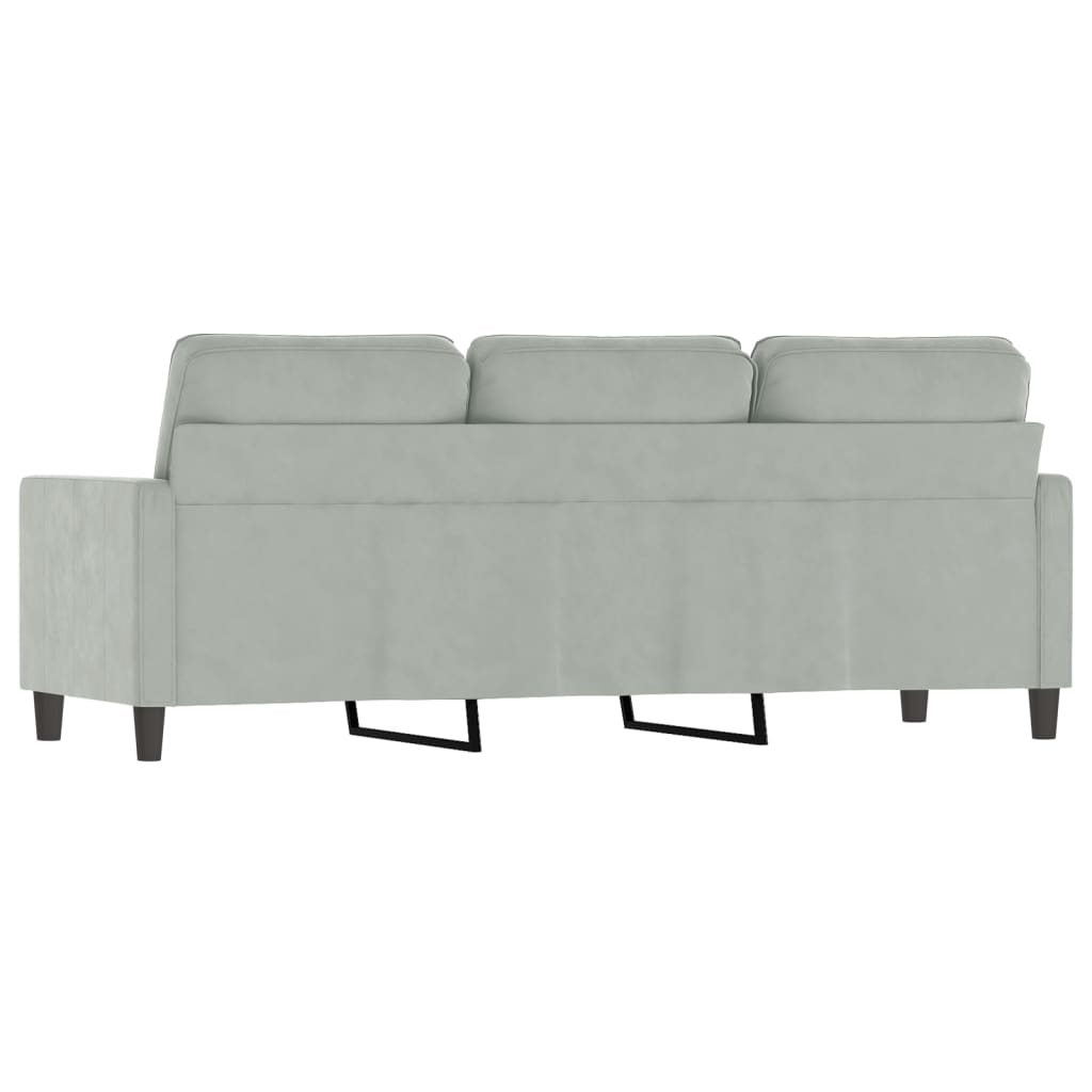 vidaXL 3-Seater Sofa Light Gray 70.9" Velvet