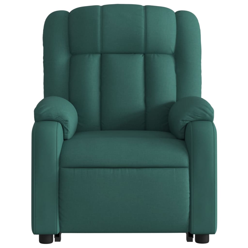 vidaXL Electric Stand up Massage Recliner Chair Dark Green Fabric