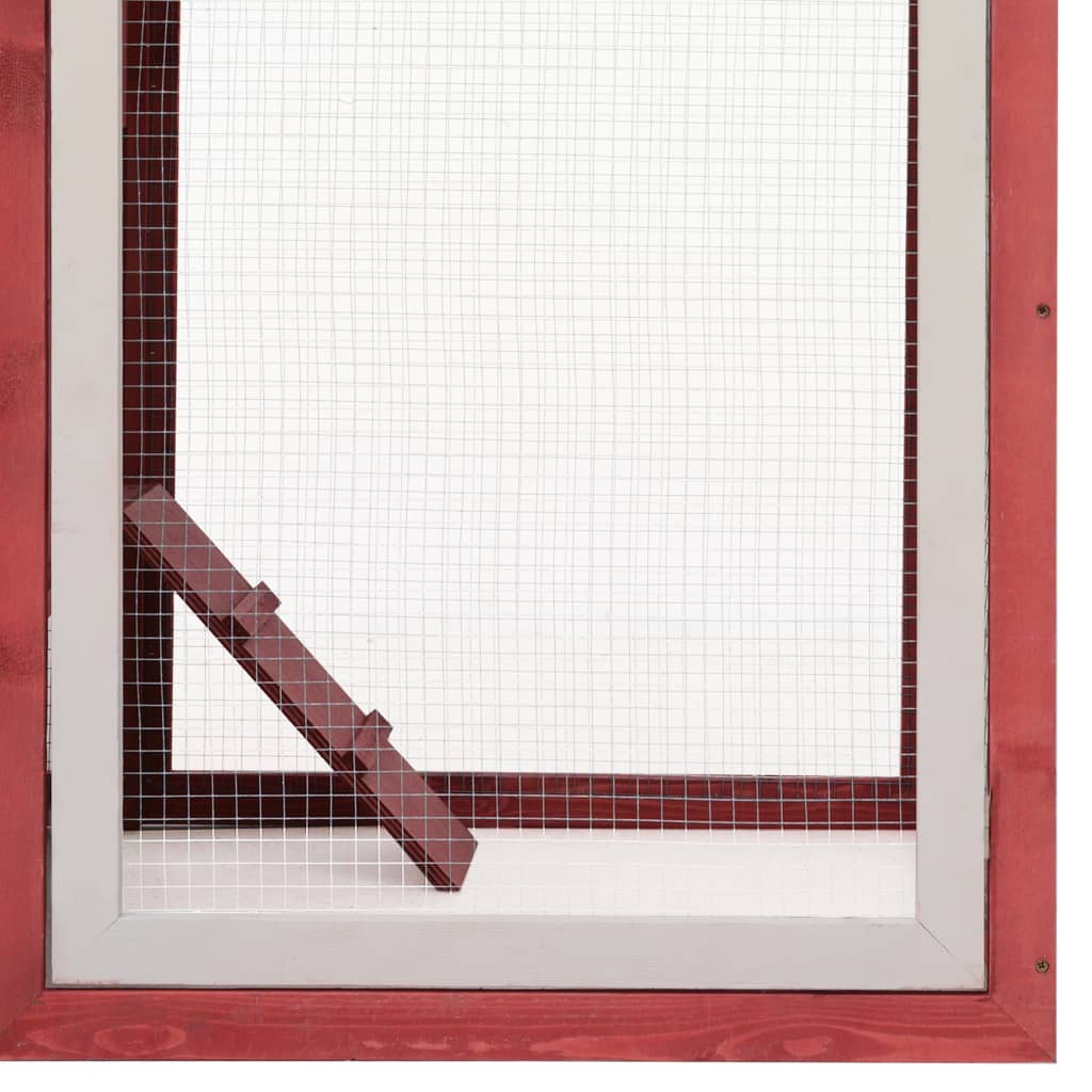 vidaXL Chicken Cage Red 66.9"x31.9"x43.3" Solid Pine & Fir Wood