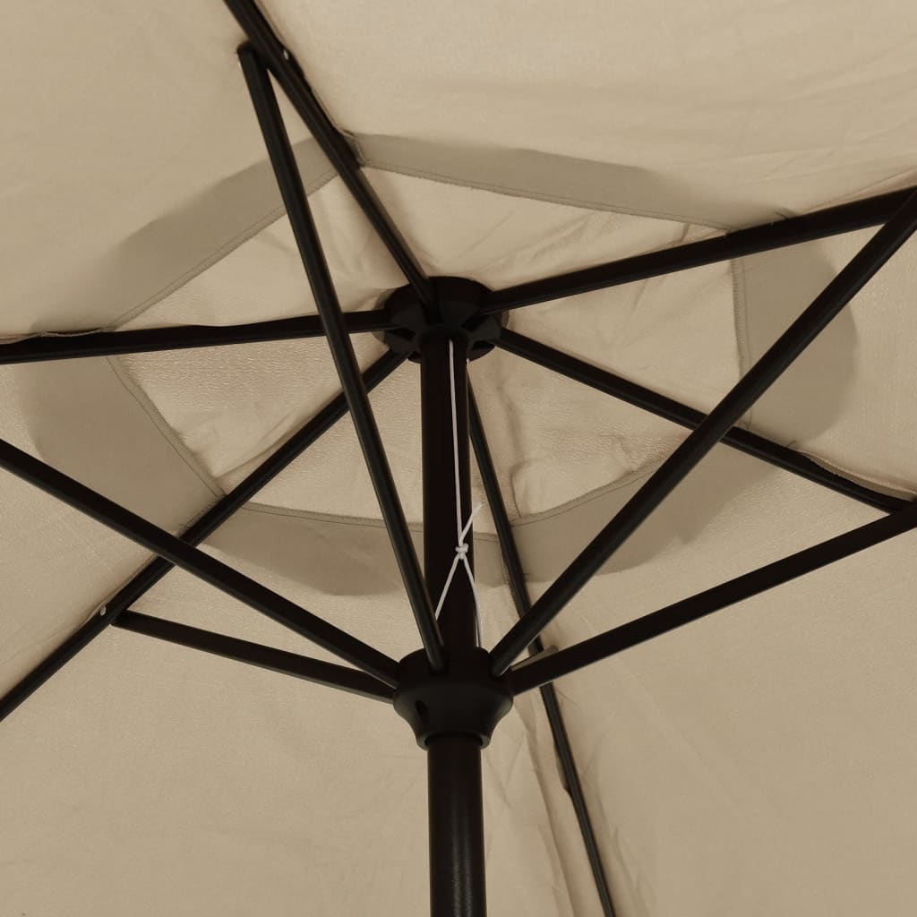 vidaXL Garden Parasol Taupe 78.7"x83.1" Aluminum