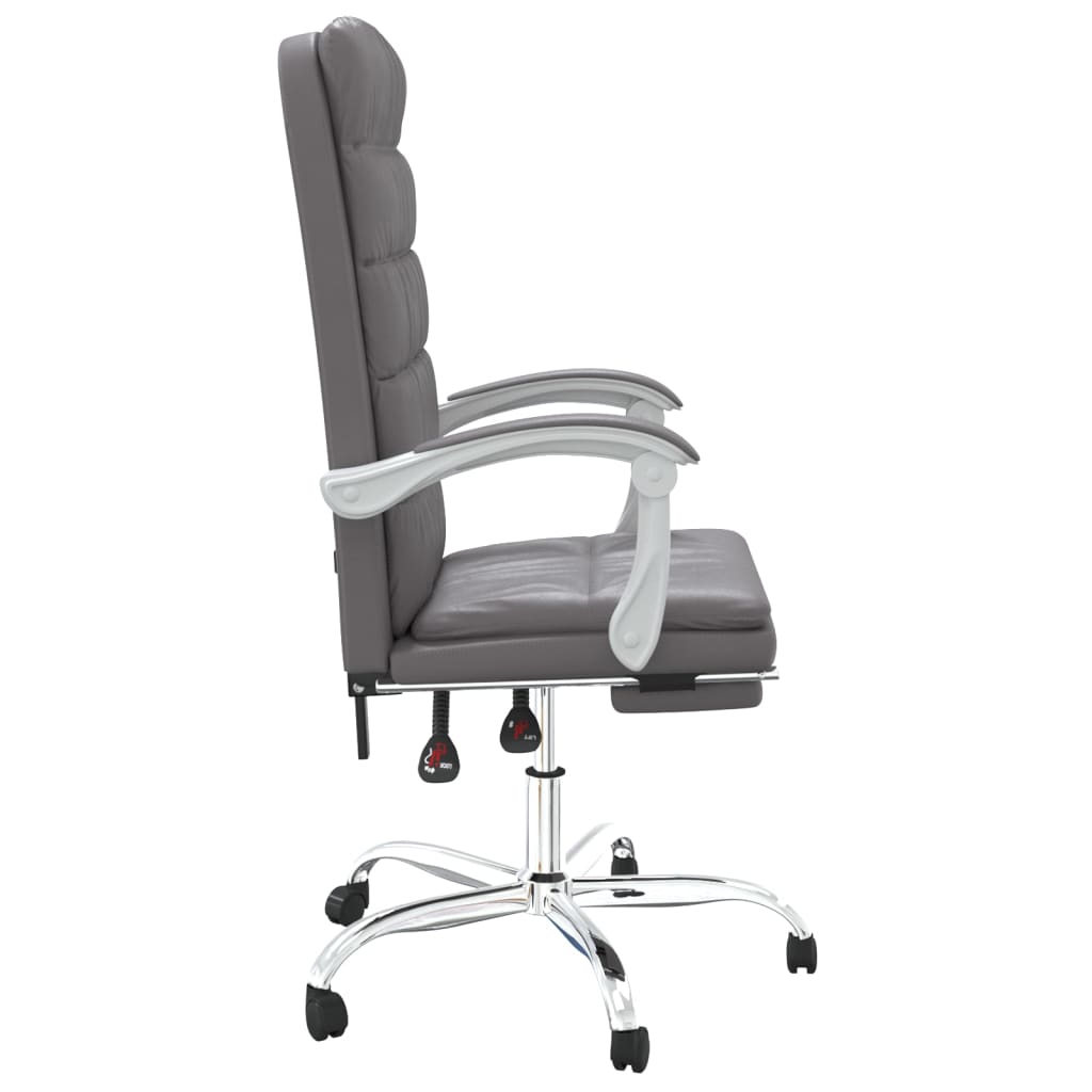 vidaXL Reclining Office Chair Gray Faux Leather