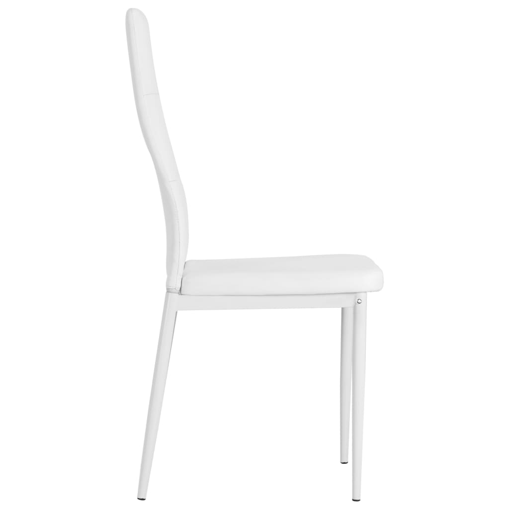 vidaXL Dining Chairs 4 pcs White Faux Leather