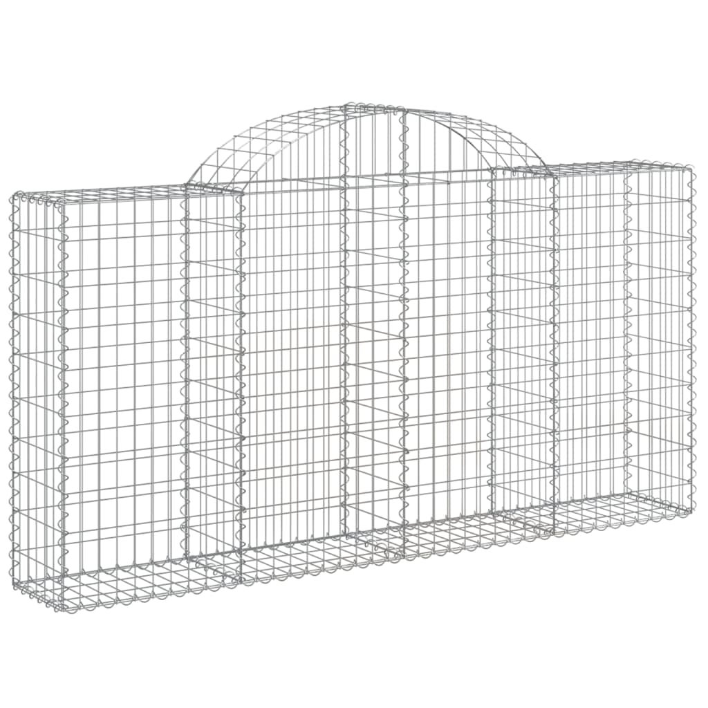 vidaXL Arched Gabion Baskets 10 pcs 78.7"x11.8"x39.4"/47.2" Galvanized Iron