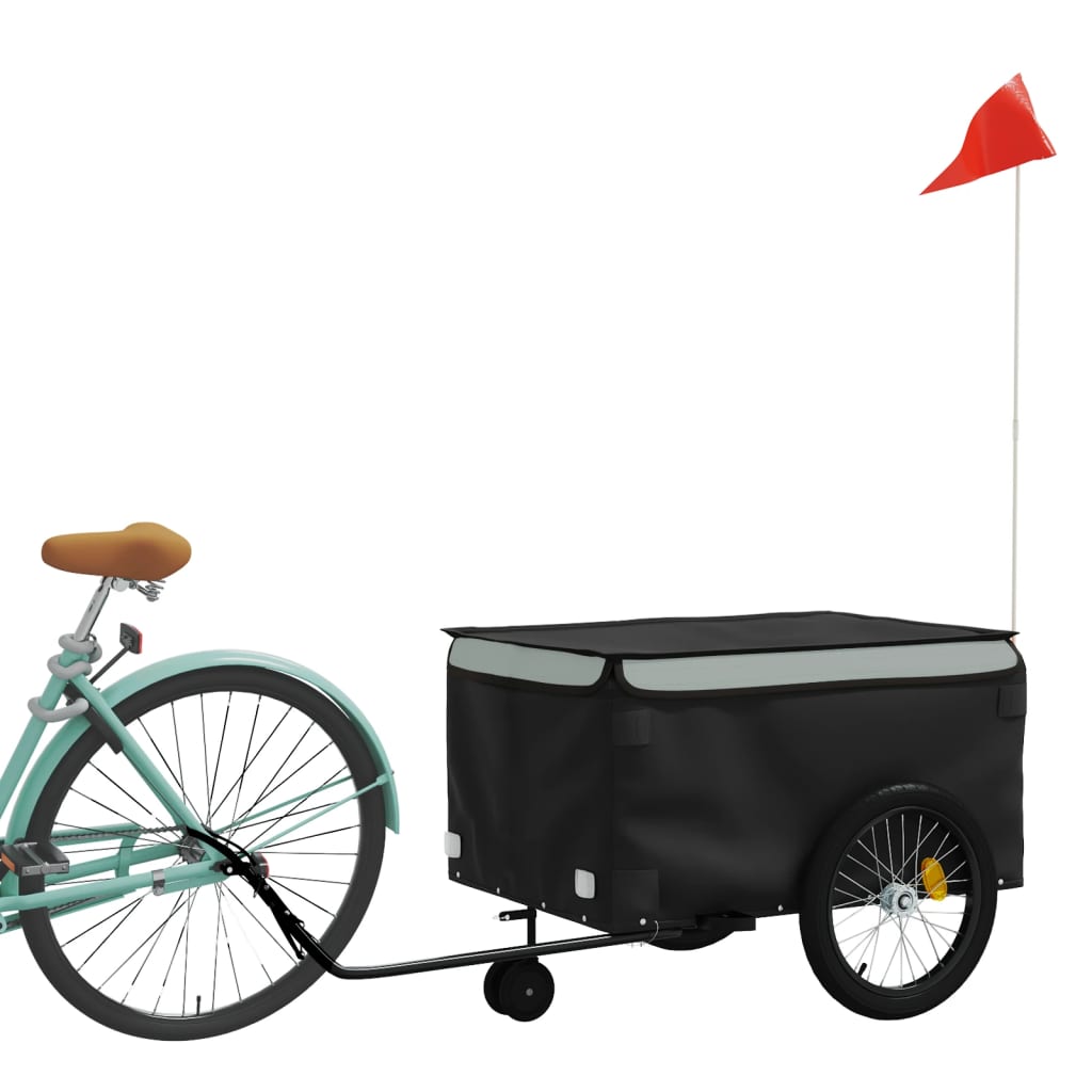 vidaXL Bike Trailer Black and Gray 99.2 lb Iron